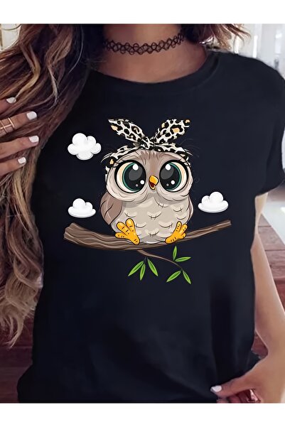 Lider Leather Tricou oversize imprimat din bumbac și poliester - confortabil ...