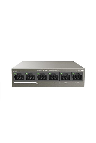 Universal Tenda Tef1106P 6 Port 4 Port Poe+ 10-100 + 2 Port Uplink Switch Ste...