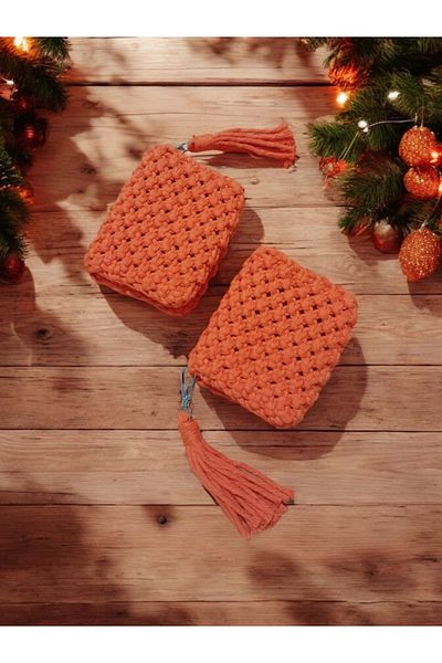 Home Orange Wallet (Handmade)