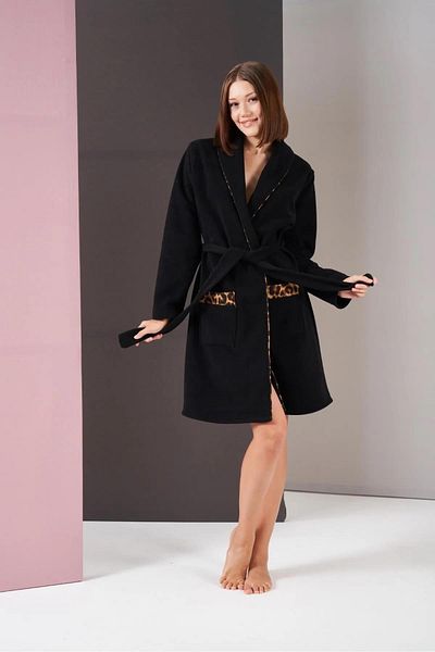 PJS 26007 Rochie de damă din lână cu model leopard