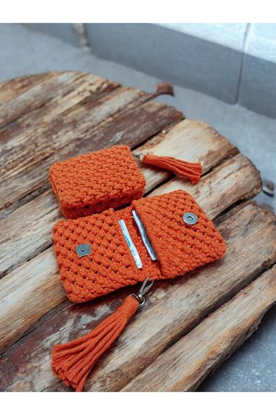 Home Orange Wallet (Handmade)