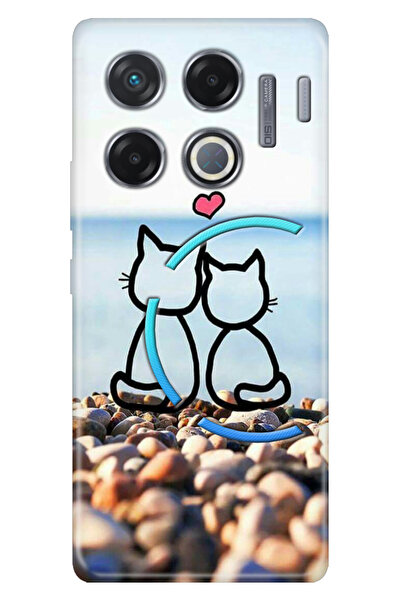 INFINIX GT 20 Pro Kılıf INFINIX infinix Desenli Kapak Baskılı Kedilerin Aşkı