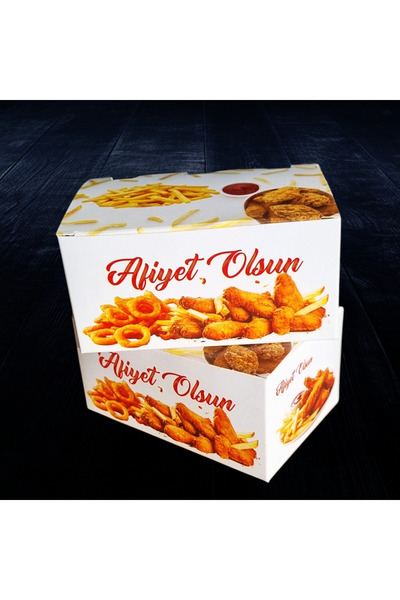 ecenplast Küçük Boy Nugget Kutusu Baskılı 25 Adet