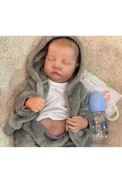 Kayra Zümrüt OyuncakStore Gerçekçi Bebek Tüm Vücut Vinil Silikon Uykucu Bebek 49 Cm