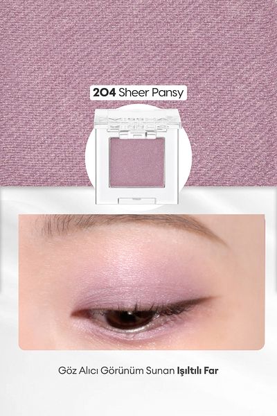 Missha Modern Shadow Shimmer - Long-Lasting Easy-To-Apply Luminous Single Headlamp (204 Sheer Pansy)