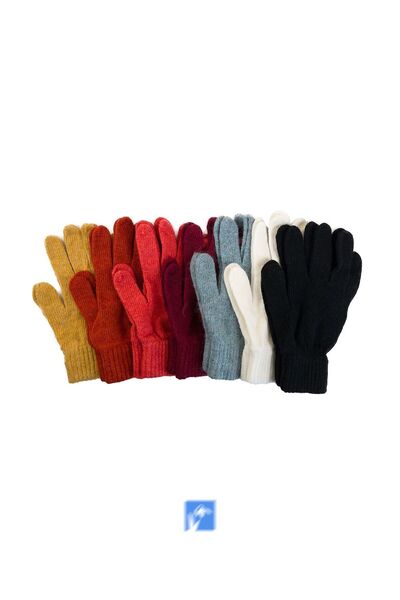 Kardelen Butik Denizli 2024 New Angora Gloves - Five Fingers, Solid Color, 50% Viscose 40% Polyamide 10% Angora