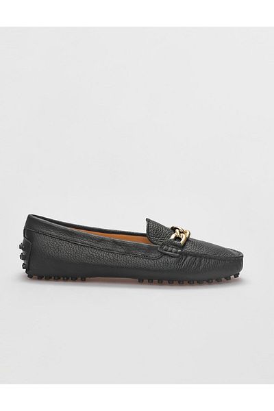 Cabani Loafer negru de damă din piele naturală