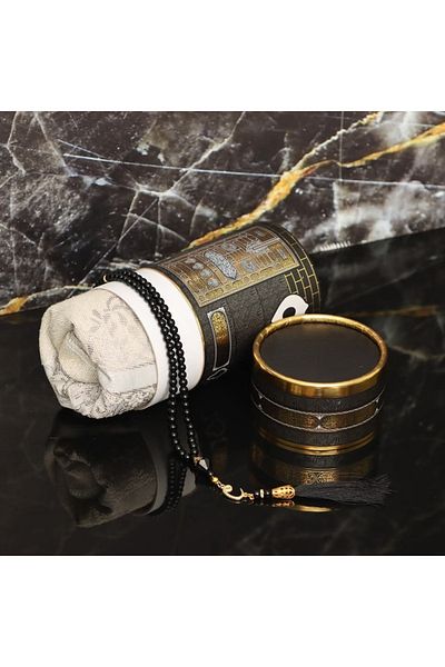 skycott Black Cylinder Boxed - New Kabeli Secadeli Pearl Prayer Beads Set (68x110 cm)