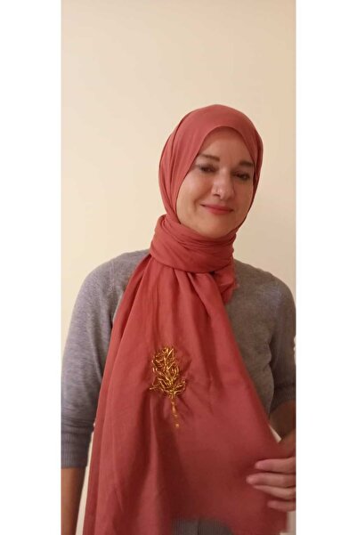 İskeçe Exclusive Handmade Design Gold Spike Themed Scarf in Custom Box