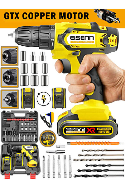 Eisenn Germany Teknoloji Yeni Seri Yellow E-6814 Çift Akülü Seri Vidalama Mat...