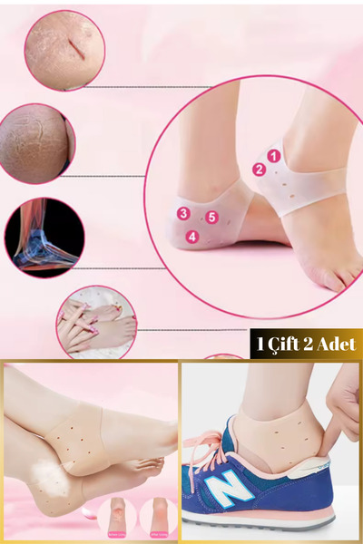 Hane Dostu 1 Çift 2 Adet Esnek Yıkanabilir Silikon Topuk Çorabı | Ayakkabı Vu...