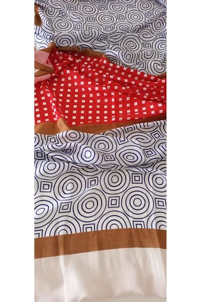 İskeçe Exclusive Vibrant Colorful Scarf with Mixed Pattern in Special Box