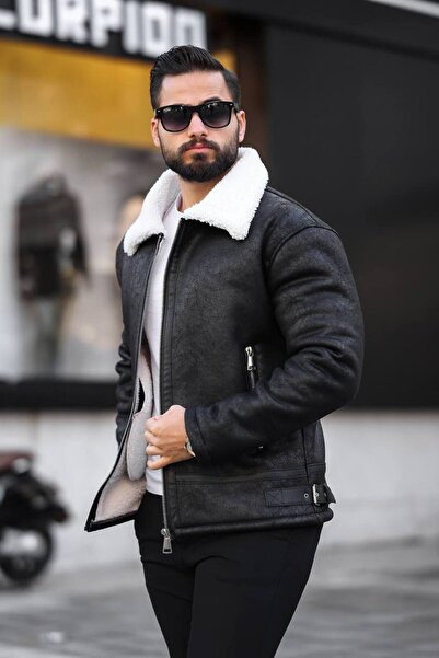 BASEL.CO معطف / سترة من جلد نابا عالي الجودة مع فرو من الداخل