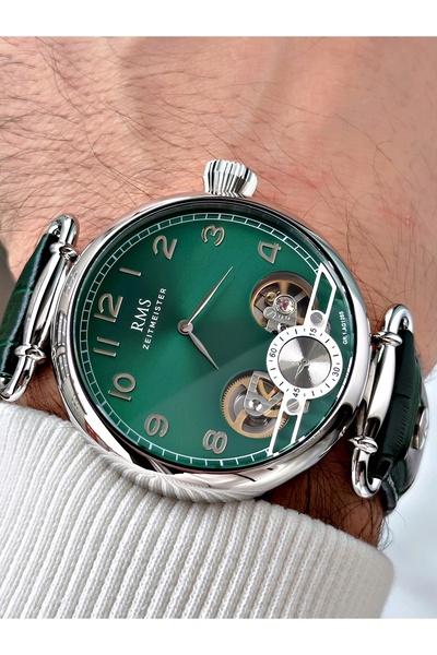 Romanson Automatic Mechanism 5 Atm Waterproof Leather Band Steel Case Men's Wristwatch 1267B