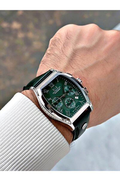 Romanson Fonksiyonları Aktif 5 Atm Su Geçirmez Deri Kordon Çelik Kasa Erkek Kol Saati