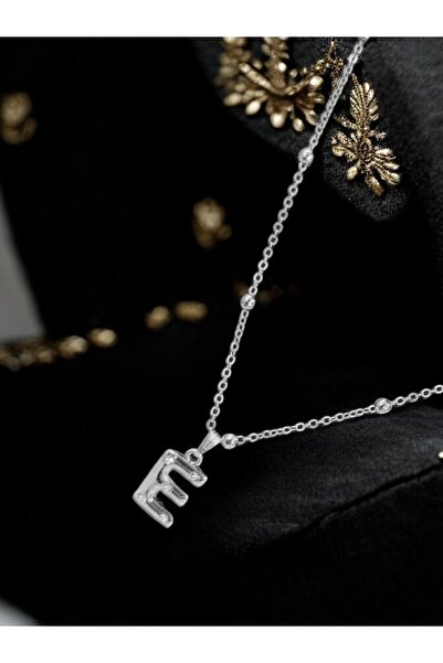 SOSYETEZGAHI Kadin Balon Model Tasli Paslanmaz Ozel Ktusunda E Harfli Farkli Zincir Kolye