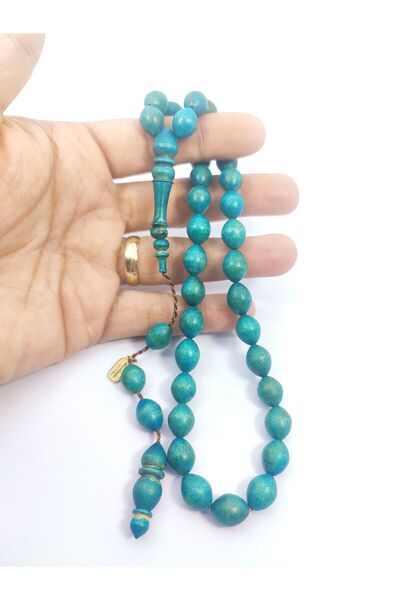 İskeçe Exclusive Halil Hilmi Master's Artifact Large Size Dry Lathe Handcrafted Boxwood Prayer Beads Certified 6460