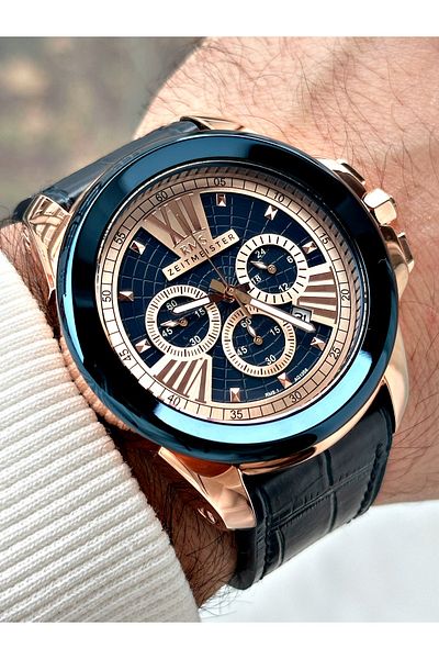 Romanson Functions Active 5 Atm Waterproof Leather Band Steel Case Men Wristwatch 1058.02