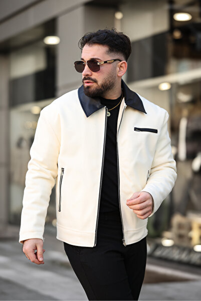 MİS MODA Men's Winter Short Coffee Coat