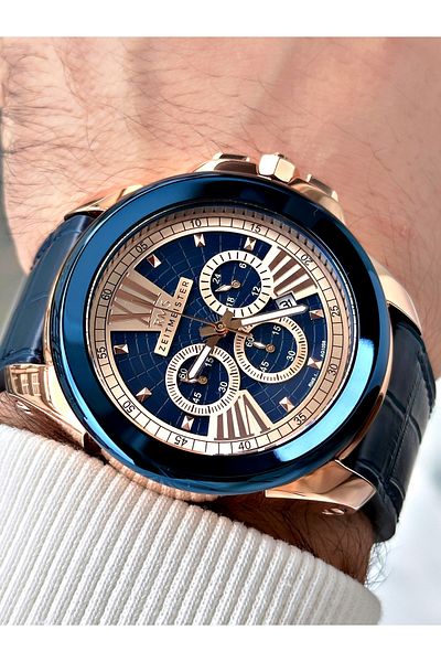 Romanson Functions Active 5 Atm Waterproof Leather Band Steel Case Men Wristwatch 1058.02