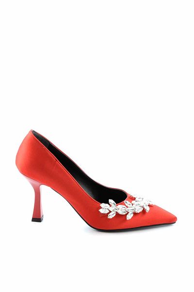 Bambi Red Satin Women's Classic Heeled Shoes01596134638