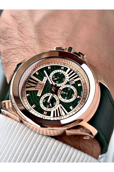 Romanson Functions Active 5 Atm Waterproof Leather Band Steel Case Men Wristwatch 1058.09