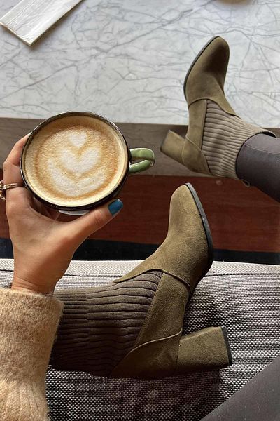 Bambi Γυναικείες μπότες & μποτάκια Khaki Suede02718130402