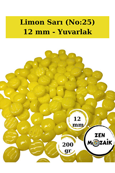 Zen Mozaik Sanatsal Mozaik Çalışmalarınız için 12 x12 mm - Yuvarlak Cam Mozai...