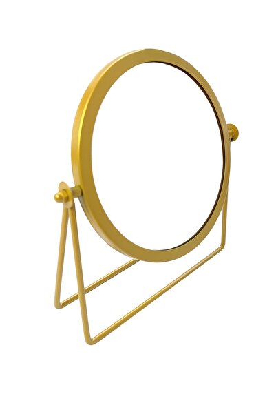 Chavin Masa üstü Gold 15 cm Tek Taraflı Yuvarlak Dönen Metal Masa Aynası cin714gld