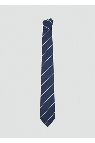 MANGO Man Gestreifte Krawatte aus Seide und Baumwolle