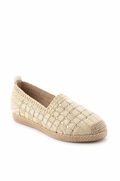 Bambi Beige Knitted Women's Espadrille K01117011016