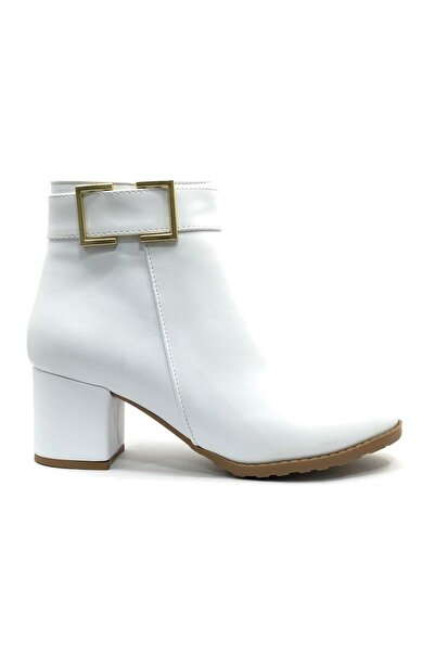 Women's Classic Boots with Fleece Buckle - WHITE