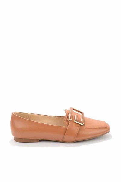 Bambi Matte Tan Patent Leather Women's Ballerinas K01250111508