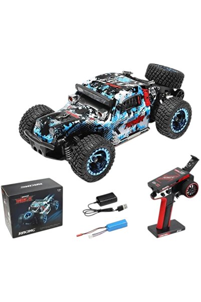 Pshoplay Kumandalı 30 km/h Yarış Arabası 1:28 – 4WD, 2.4GHz LED Işıklı Simüla...