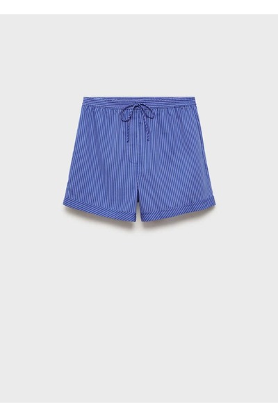 MANGO Woman Çizgili pamuk karışımlı şort
