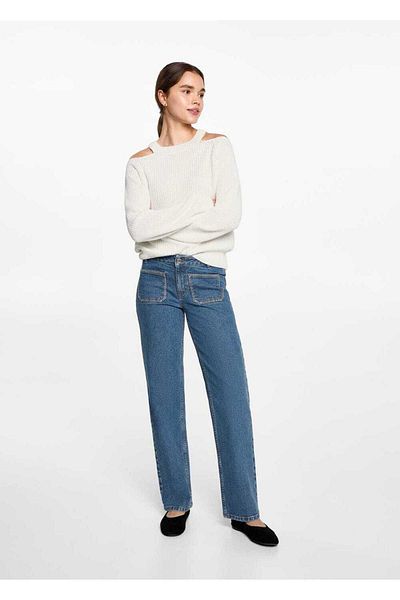 Mango Teen Sweater with Open Shoulders