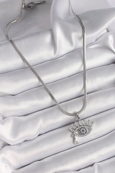 Skygo Silver Color 316L Steel Italian Chain Zircon Stone Women's Necklace - Tj-Bko9598