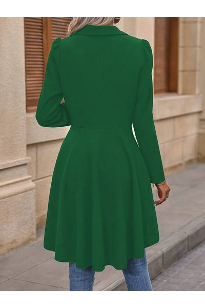 Kokosh moda Jachetă Atlas Blazer lungă, cu mânecă lungă, cu nasturi în față