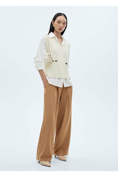 MANGO Woman Wideleg pants with pens