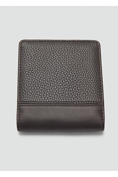 MANGO Man Eskitilmiş görünümlü para cüzdanı