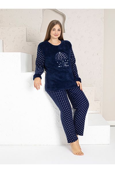 ROMEO LİFE Set de pijamale de iarnă din fleece de pluș pentru femei 8010