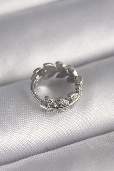 Skygo 316L Steel Silver Color Zircon Stone Leaf Model Tragus Piercing - Tj-Pr1303