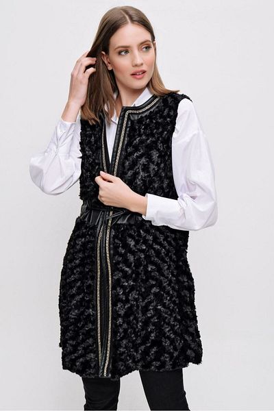 İKLİM LİFE Leather Garnish Plush Vest