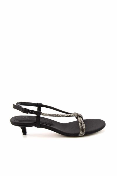 Bambi Matte Black Satin Women's Classic Heeled Shoes05209431038