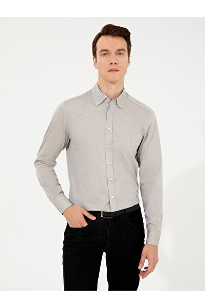 Cacharel Haki Slim Fit Uzun Kollu Gömlek 50253916-VR027