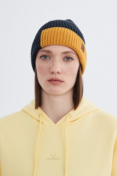 Nordbron Black Soft Pattern - Beanie Color Block Stretchy Winter Basic Knitwear Pacot