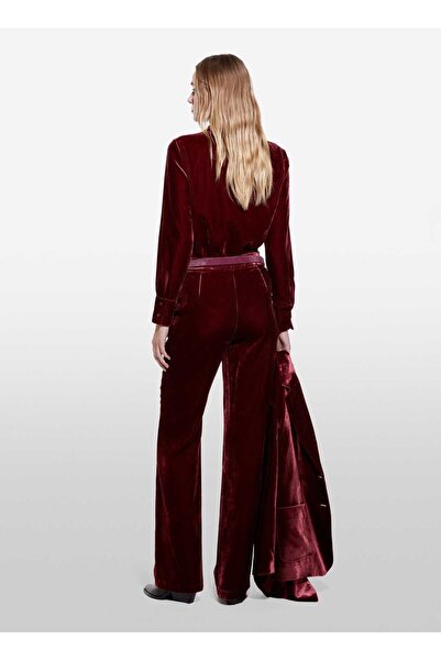 Sisley Normal Gömlek Yaka Kırmızı Kadın Gömlek 51EULQ07Y