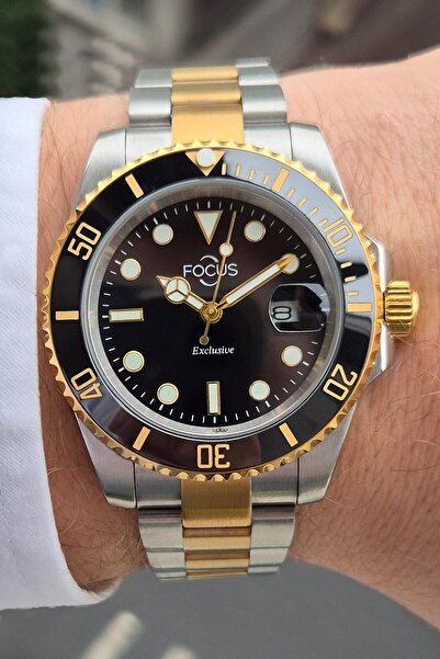 Focus EXCLUSİVE VİDALI TEPE ÇELİK KASA VE KORDON ERKEK KOL SAATİ