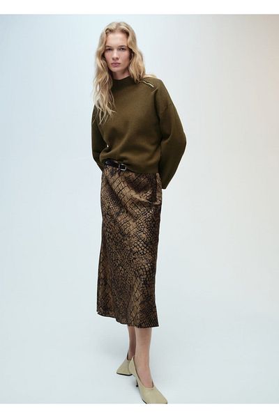 MANGO Woman Zippered perkins collar sweater