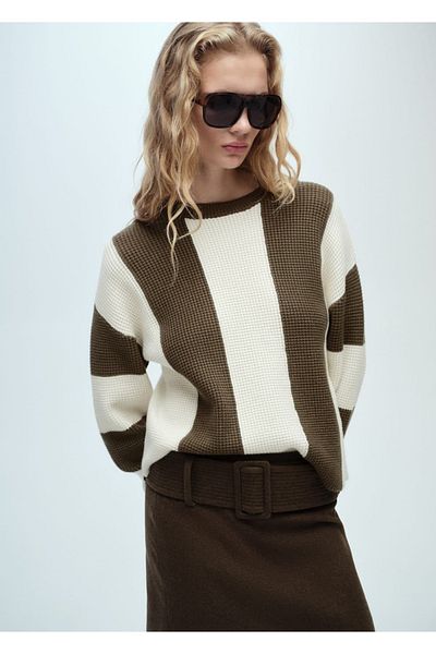 MANGO Woman Striped Knitwear Sweater